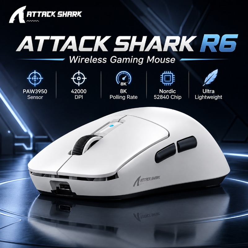 Pc Gaming X3D - Ratón Inalámbrico Ergonómico para Juegos ATTACK