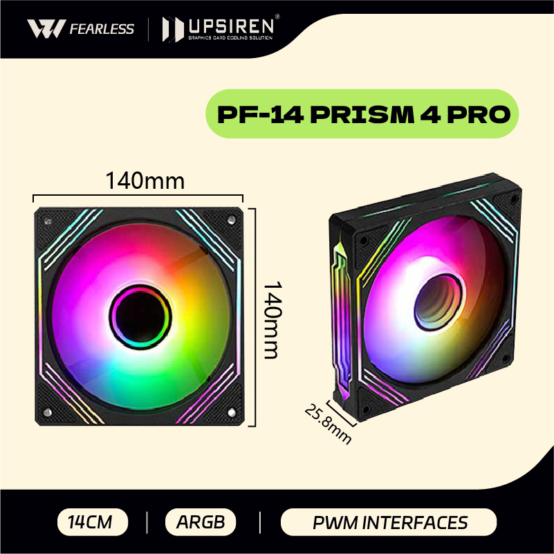 Argb Case Fan - UPSIREN PF-14 PRISM 4PRO ventilador de