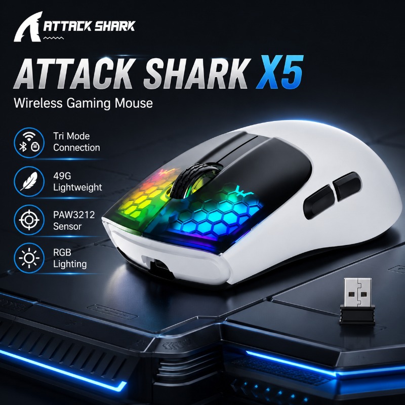 Pc Gaming X3D - Ratón Inalámbrico para Juegos ATTACK SHARK