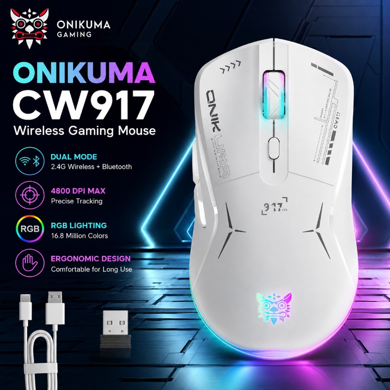 Pc Gaming X3D - Ratón Inalámbrico/Alámbrico para Juegos ONIKUMA CW917,