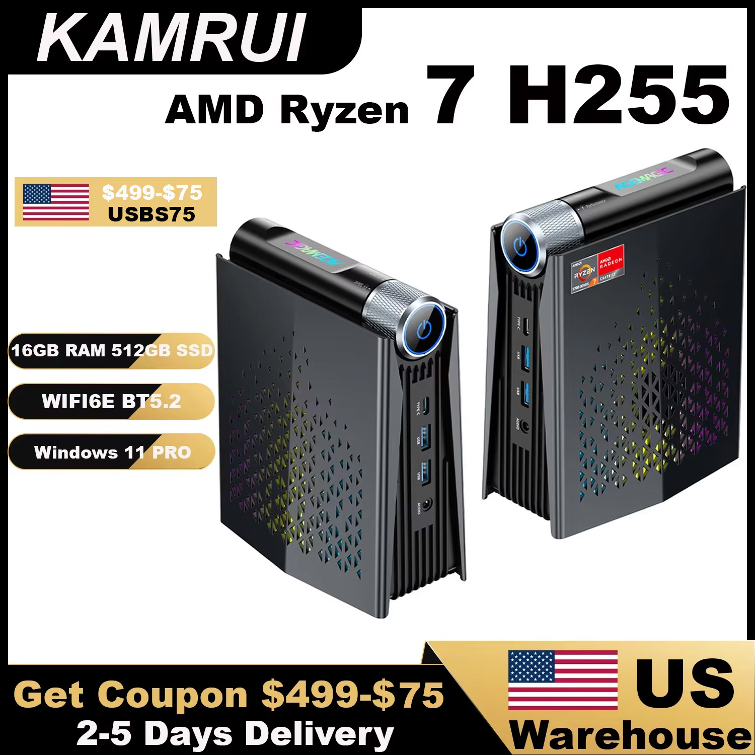 Pc Gaming Amd Ryzen 7 - Mini PC para Juegos KAMRUI Ryzen