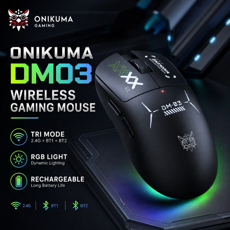 Pc Gaming X3D - Ratón Inalámbrico para Juegos ONIKUMA DM03,