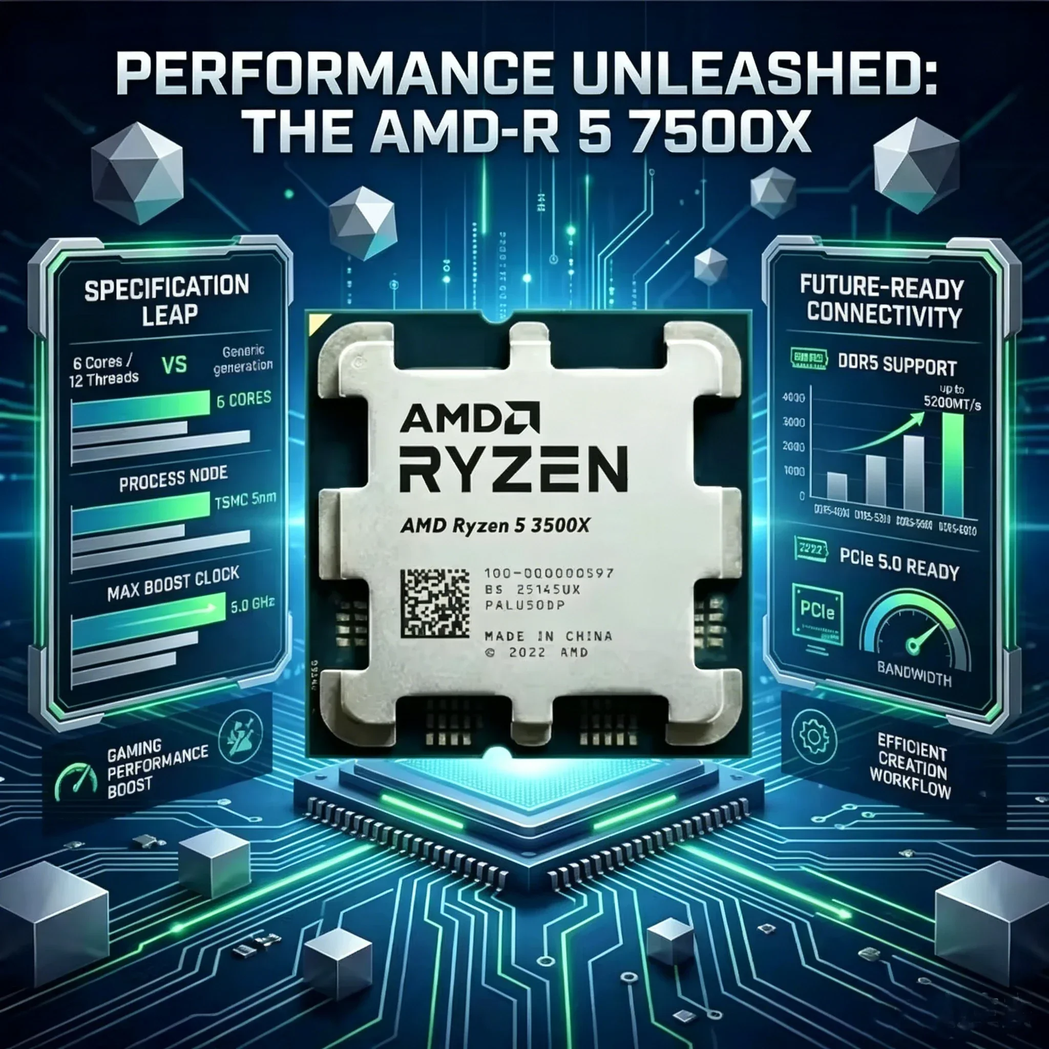 Procesador para Juegos de Escr - Amd Cpu Ryzen 5 reseña y precio